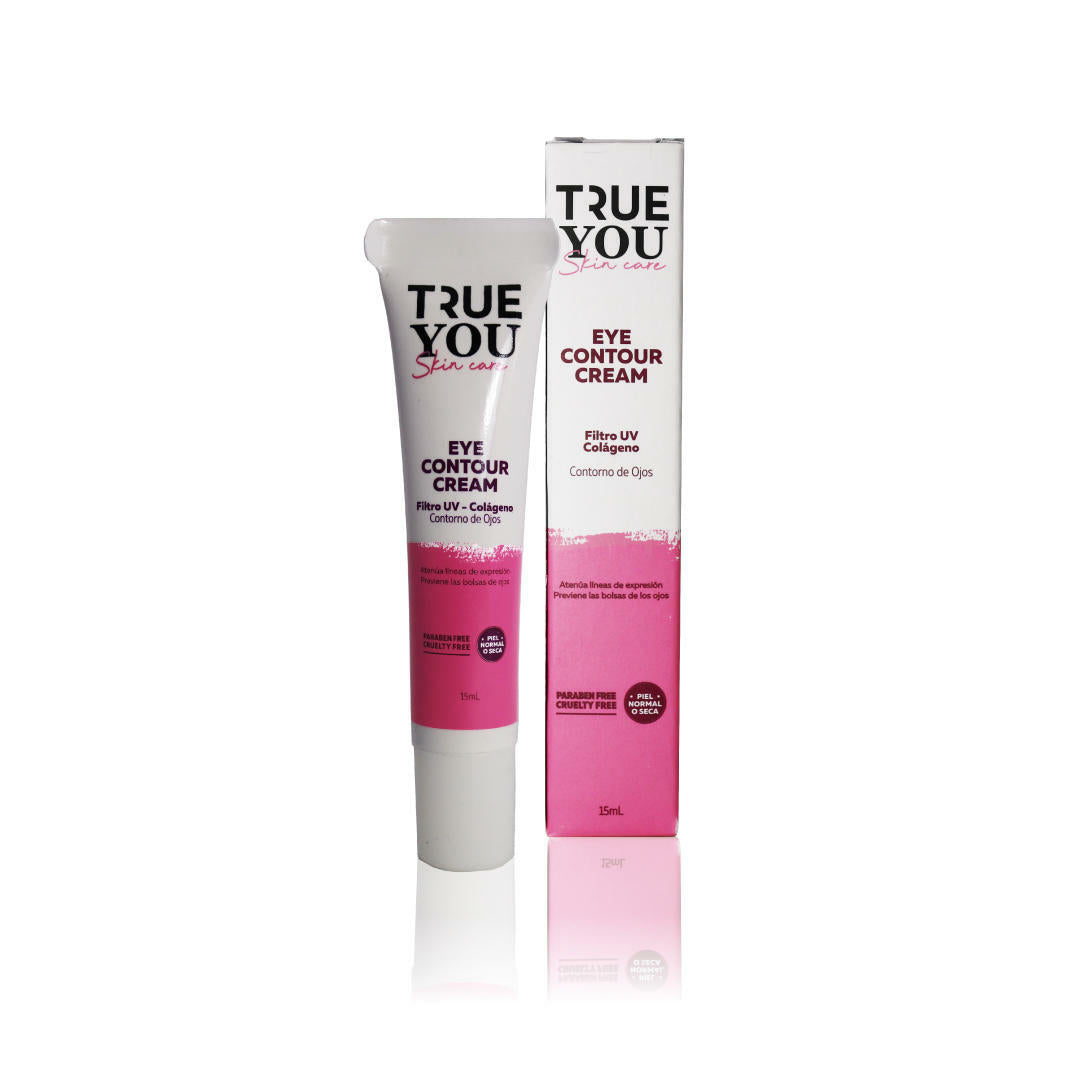 TRUE YOU Eye Contour Cream UV and Solar Filter with Collagen Moisturizes and Revitalizes Rose 0.5oz