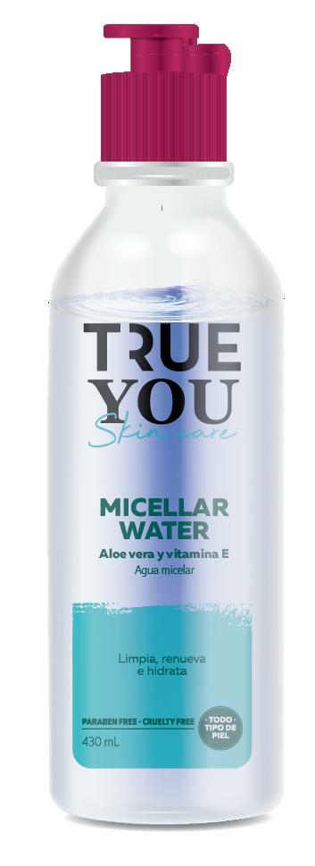 TRUE YOU Miscellar Water Makeup Remover with Aloe and Vitamin E | Cleans and Hydrate Skin 14.54 fl.oz.