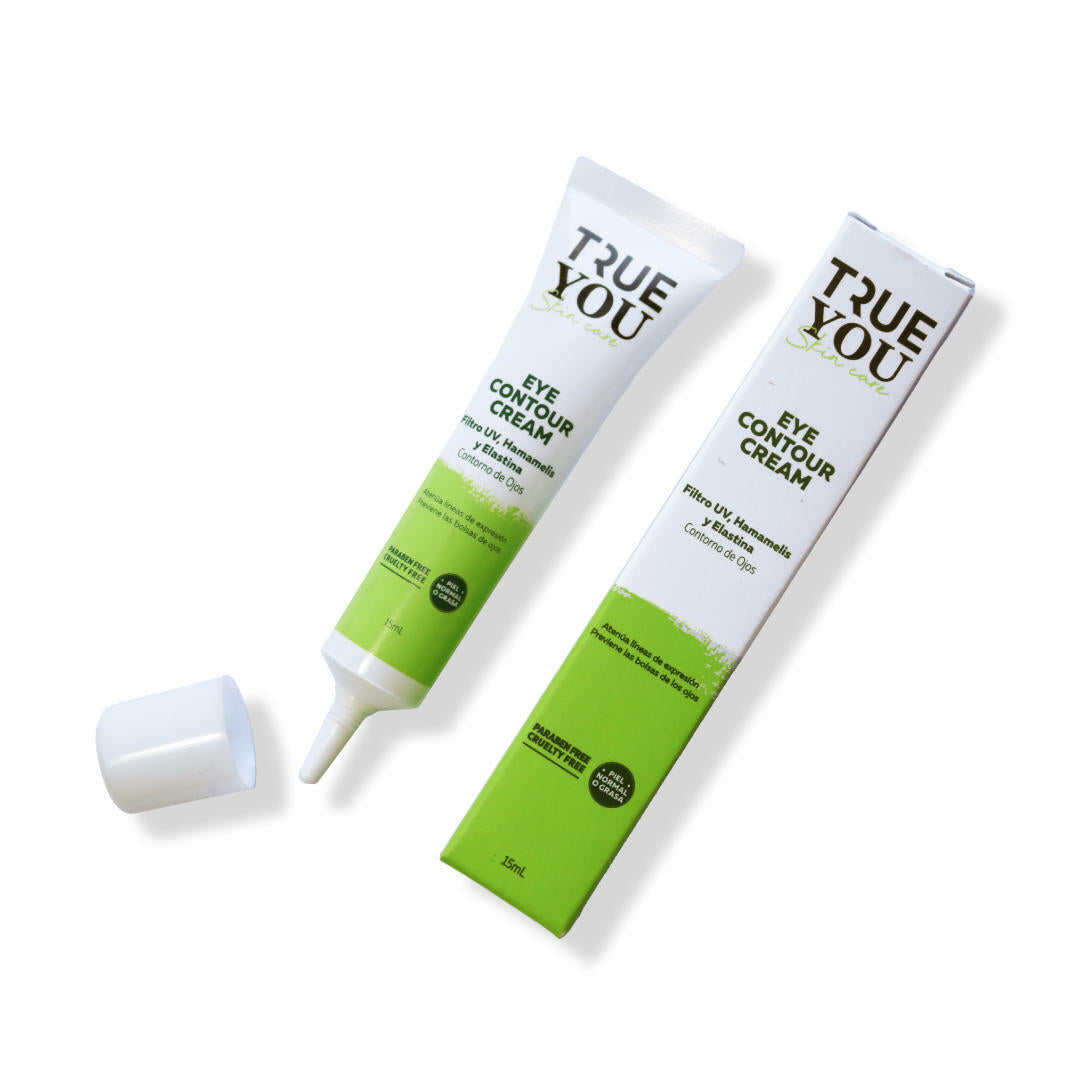 TRUE YOU Eye Contour Cream UV and Solar Filter with Collagen Moisturizes and Revitalizes Green 0.5oz