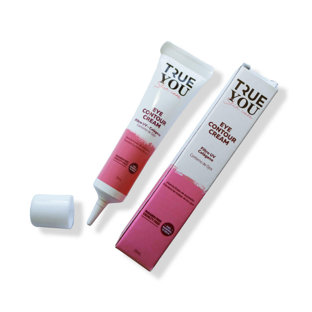 TRUE YOU Eye Contour Cream UV and Solar Filter with Collagen Moisturizes and Revitalizes Rose 0.5oz