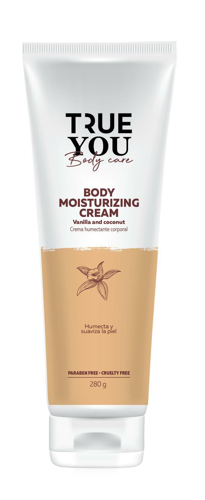 TRUE YOU Body Moisturizing Cream Vanilla and Coconut with Aloe, Calendula and Coenzima Q10 9.46 oz
