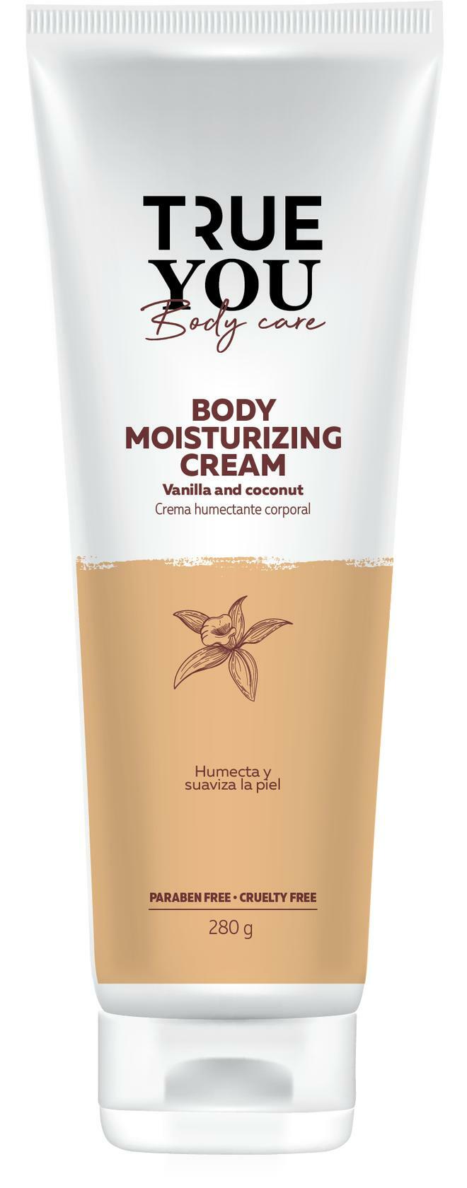 TRUE YOU Body Moisturizing Cream Vanilla and Coconut with Aloe, Calendula and Coenzima Q10 9.46 oz