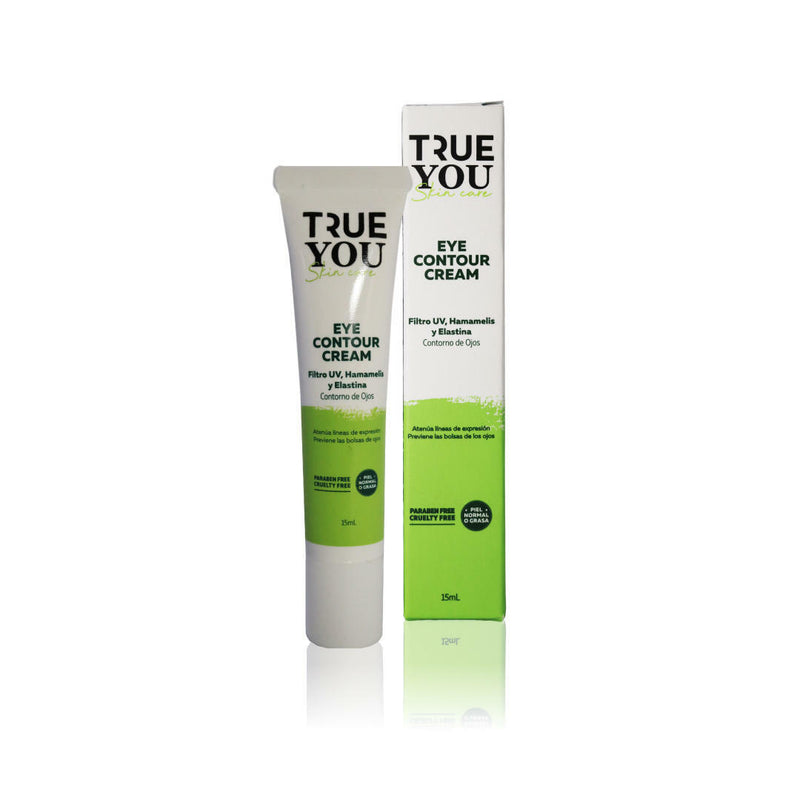 TRUE YOU Eye Contour Cream UV and Solar Filter with Collagen Moisturizes and Revitalizes Green 0.5oz