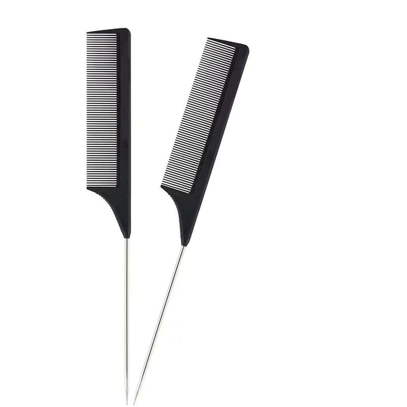 Professional Metal Pin Tail Comb (2Pack)