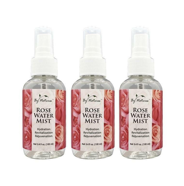 By Natures Rose Water Mist Travel Size 3.4 oz (3 PACK)