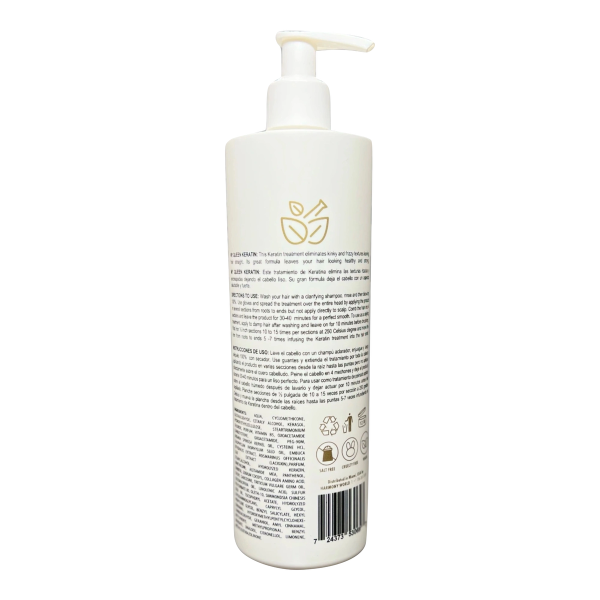 Hairmony My Queen Professional Hair Anti-Frizz Reconstruction Keratin Treatment 16oz - Tratamiento anti-Frizz Reconstructor para el cabello