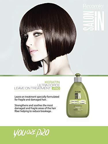 Recamier Professional Salon In +Pro Keratin Ultra Force Leave On Treatment 10.1oz - Tratamiento de Keratina para el Cabello Debil y Maltratado