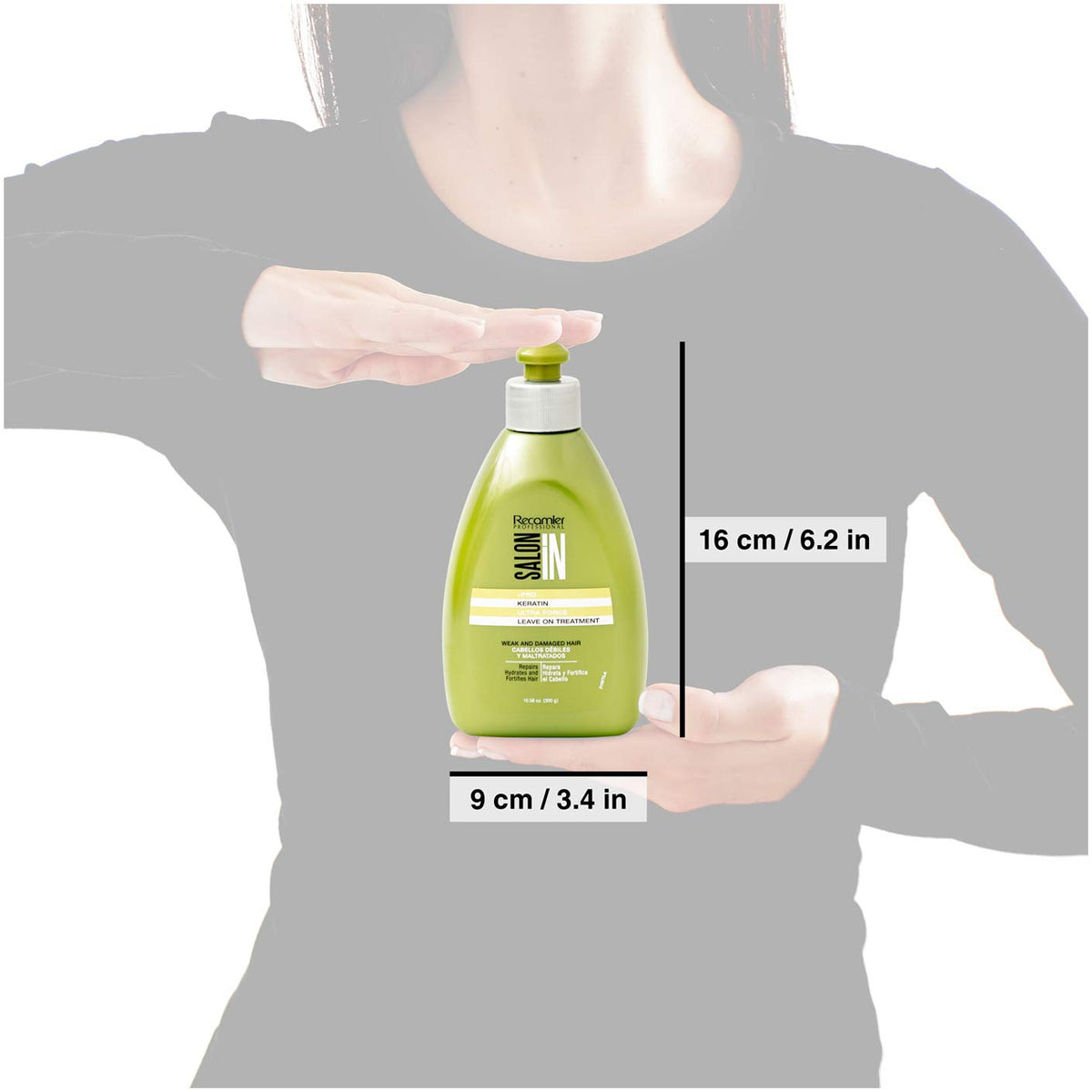 Recamier Professional Salon In +Pro Keratin Ultra Force Leave On Treatment 10.1oz + 2 SOS Hydra Repair - Tratamiento de Keratina para el Cabello Debil y Maltratado