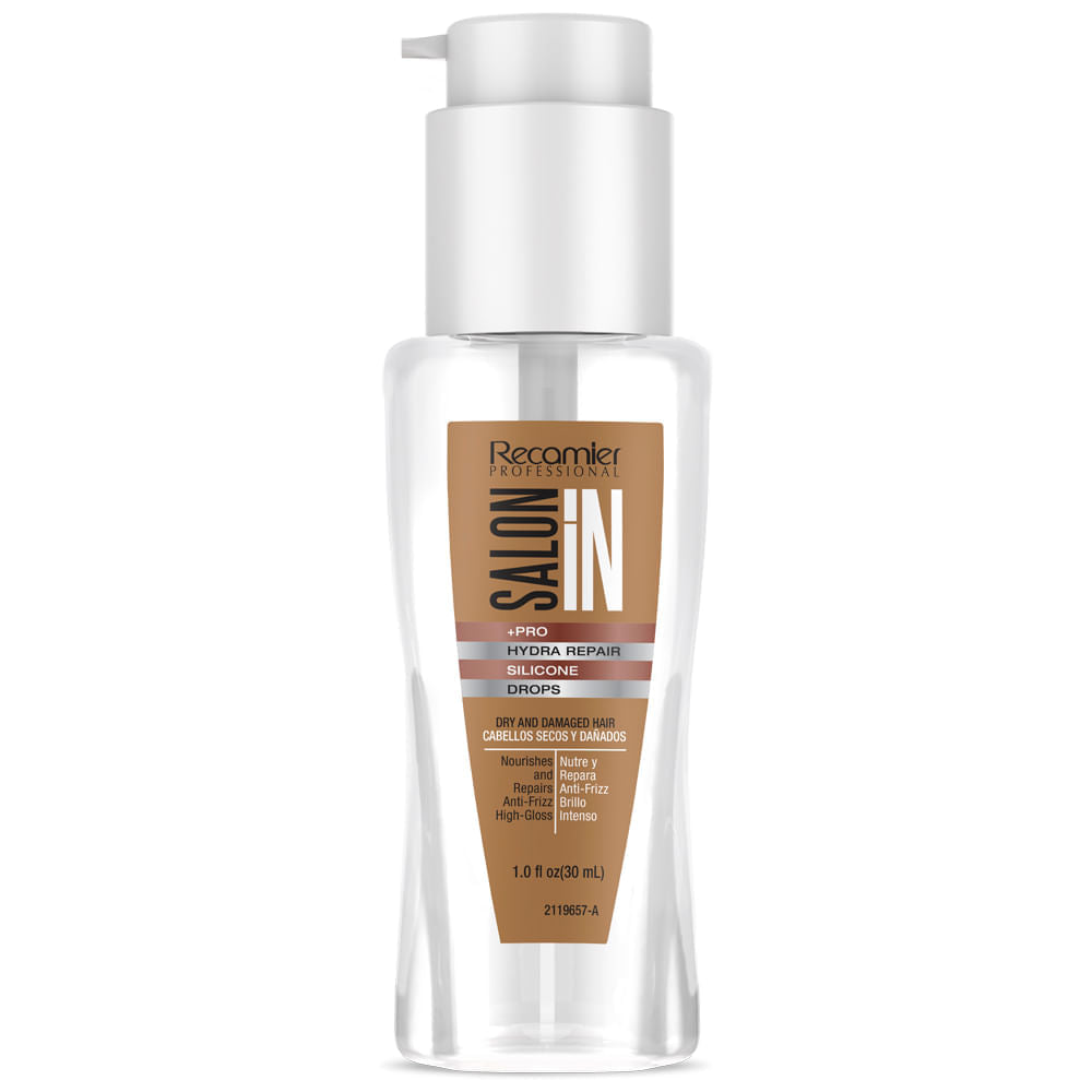 Recamier Professional Salon In +Pro Hydra Repair Silicone Drops - Gotas de Silicon Para el Cabello Seco y Maltratado 1oz